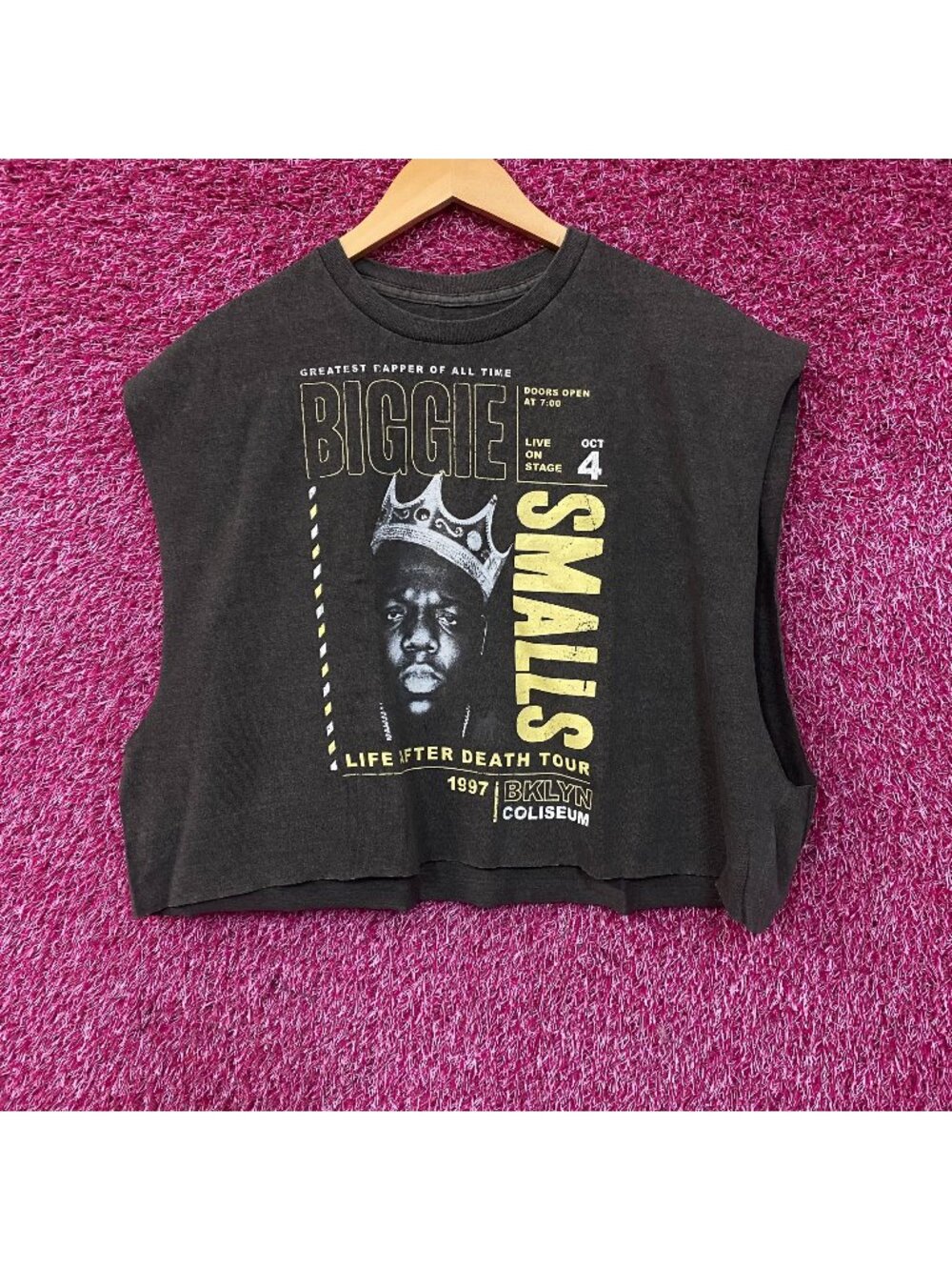 The Notorious B.I.G. Biggie Smalls Life After Death Tour Sleeveless Crop Tee 2XL